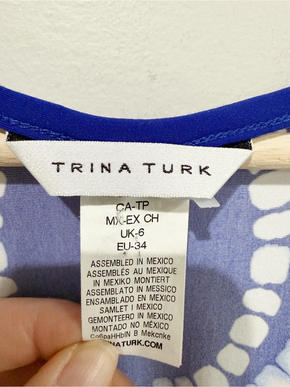 TRINA TURK Algiers Tunic Swim Cover-Up Blue White Size XS